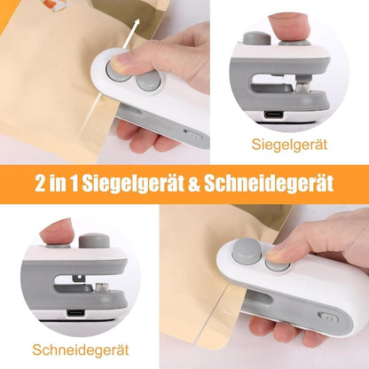 D-Portable Mini Sealing Machine 2 in 1 USB Rechargeable Magnetic Bag Sealer Heat Seal with Cutter