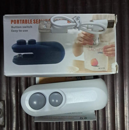 D-Portable Mini Sealing Machine 2 in 1 USB Rechargeable Magnetic Bag Sealer Heat Seal with Cutter