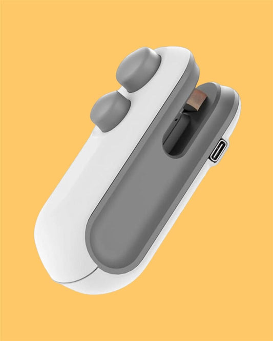 D-Portable Mini Sealing Machine 2 in 1 USB Rechargeable Magnetic Bag Sealer Heat Seal with Cutter