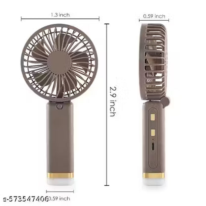 Mini Hand Fan Rechargeable with LED Light – Foldable Mini Fan, Small Fan,USB Charging Hand Fan with 1200mAh Battery & 3 Speed Modes | Travel, Makeup, Kitchen