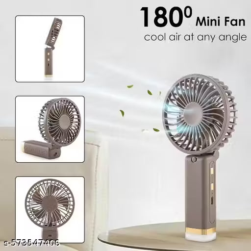 Mini Hand Fan Rechargeable with LED Light – Foldable Mini Fan, Small Fan,USB Charging Hand Fan with 1200mAh Battery & 3 Speed Modes | Travel, Makeup, Kitchen